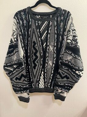 Vintage Protege Collection Sweater Mens Size Large 3D Knit Crew Neck Textured